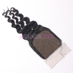 8-18 Inch Good Grade 4x4 inch Silk Base Lace Closure Deep wave Free part & Middle part three part