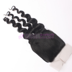 8-18 Inch Good Grade 4x4 inch Silk Base Lace Closure Deep wave Free part & Middle part three part