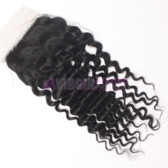 8-18 Inch Good grade 4x4 inch Silk Base Lace Closure Curl Free part & Middle part three part