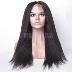 kinky straight,150% destiny 100% Human Hair Lace Frontal Wig kinky straight 12-22inch natural color