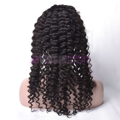 150% destiny free part human hair full lace wig for sale deep wave texture natural color