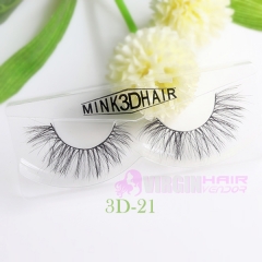 NO.21-30 Factory supply private label natural 100% real mink 3d hair strip eyelahses