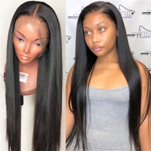 natural straight,150% destiny 100% Human Hair Full Lace Wig straight 12-22inch natural color