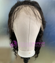 Super grade 8-24inch Curly lace frontal wig 100% virgin brazilian hair in stock factory supplier