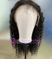 Super grade 8-24inch Loose Curly lace frontal wig 100% virgin brazilian hair in stock factory supplier