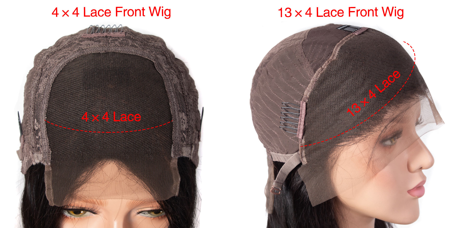 different sizes of lace front wig