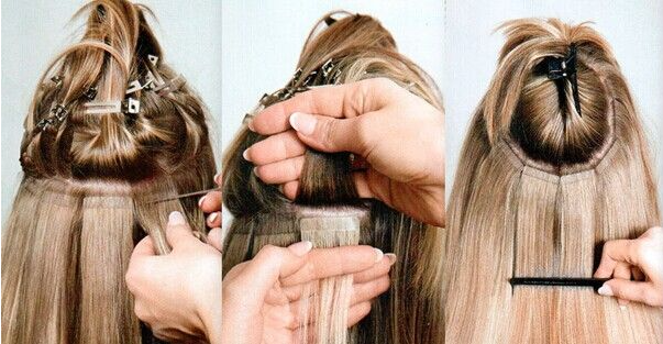 how to put in tape in hair extensions