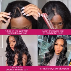 Body Wave V Part Wig 28 Inch Glueless Wig Brazilian Body Wave Hair Upgrade Wig V Part Wig Human Hair