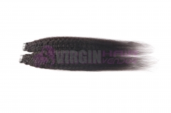 Wholesale virgin brazilian kinky straight tape in human hair extensions #1b