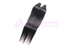 Wholesale virgin brazilian straight tape in human hair extensions #1b