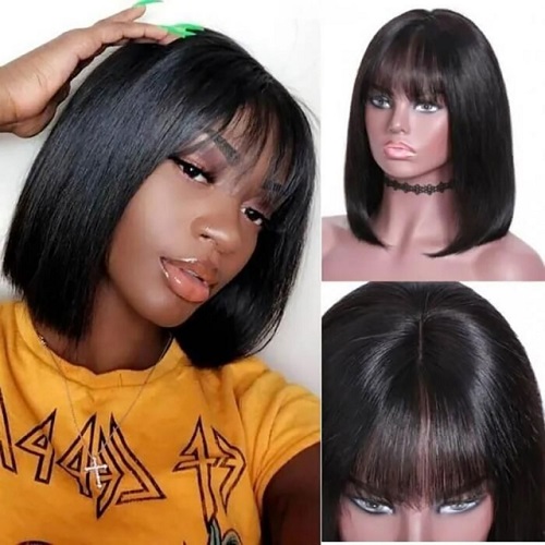 short wig with bangs