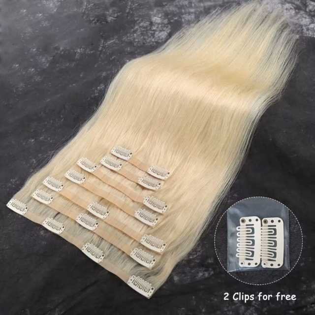 blonde seamless clip-ins