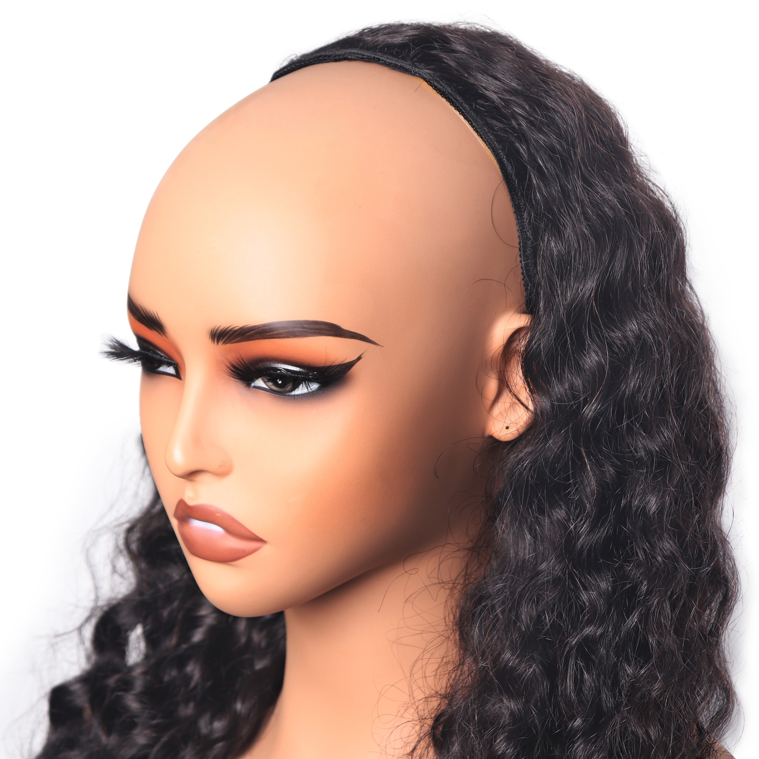 human hair half wig
