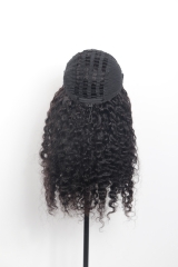 1B# Burmese Curly Hair Invisible Half Wig Wholesale Price Raw Hair