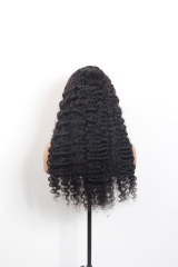 1B# Burmese Curly Hair Invisible Half Wig Wholesale Price Raw Hair