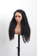 1B# Burmese Curly 13x4 Lace Frontal Wig 26