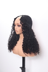 Burmese Curly Hair 1B# V Part Wig Wholesale Price Raw Hair