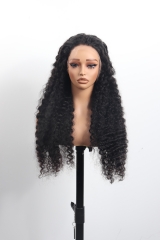 1B# Burmese Curly 13x4 Lace Frontal Wig 26