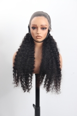 1B# Burmese Curly 13x4 Lace Frontal Wig 26