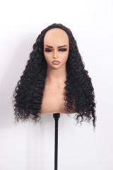 1B# Burmese Curly Hair Invisible Half Wig Wholesale Price Raw Hair