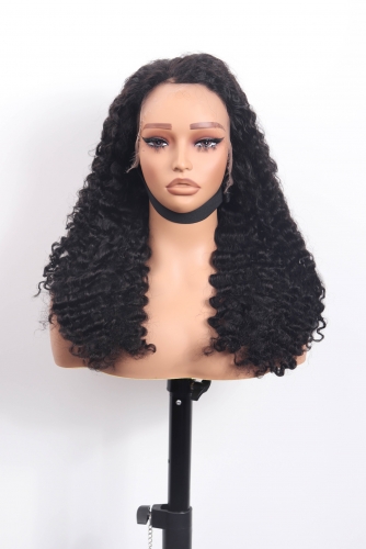 Burmese Curly 20" 13x4 HD Lace Frontal Wig 1B# 250% Wholesale Price Hair