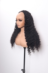 1B# Burmese Curly Hair Invisible Half Wig Wholesale Price Raw Hair