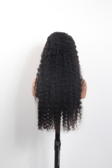 1B# Burmese Curly 13x4 Lace Frontal Wig 26