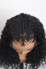 20'' 3D Dome Cap 13x6 HD Lace Frontal Wig 200% Deep Wave Braid Wig Wholesale Price C