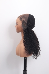 20'' Deep Wave 3D Dome Cap 13x6 HD Lace Frontal Wig 200% Braid Wig Wholesale Price D