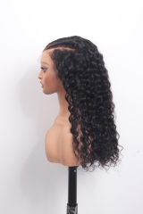 3D Dome Cap 13x6 HD Lace Frontal Wig 200% 20'' Deep Wave Braid Wig Wholesale Price B