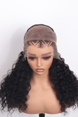 20'' 3D Dome Cap 13x6 HD Lace Frontal Wig 200% Deep Wave Braid Wig Wholesale Price C