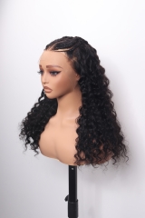 20'' Deep Wave 3D Dome Cap 13x6 HD Lace Frontal Wig 200% Braid Wig Wholesale Price D