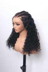 3D Dome Cap 13x6 HD Lace Frontal Wig 200% 20'' Deep Wave Braid Wig Wholesale Price B