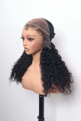 20'' 3D Dome Cap 13x6 HD Lace Frontal Wig 200% Deep Wave Braid Wig Wholesale Price C