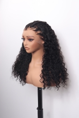 20'' 3D Dome Cap 13x6 HD Lace Frontal Wig 200% Deep Wave Braid Wig Wholesale Price C