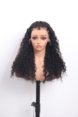 20'' 3D Dome Cap 13x6 HD Lace Frontal Wig 200% Deep Wave Braid Wig Wholesale Price C