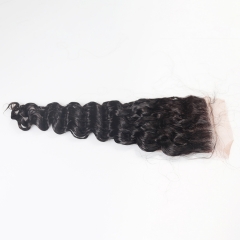 4x4 Lace Closure Deep Wave Natural Color 100% Human Hair Wholesale Price