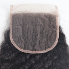 4x4 Lace Closure Kinky Strigaht Hair Natural Color 100% Human Hair Wholesale Price