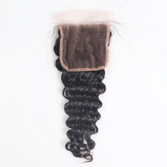 4x4 Lace Closure Deep Wave Natural Color 100% Human Hair Wholesale Price