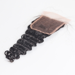 4x4 Lace Closure Deep Wave Natural Color 100% Human Hair Wholesale Price