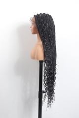 #1B Boho Knotless Braids Goddess Lace Front Wig Pre-Braided Hair Wholesale Price