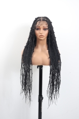 #1B Knotless Braids Goddess Lace Front Wig Pre-Braided Hair Wholesale Price