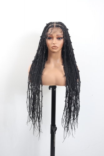 #1B Knotless Braids Goddess Lace Front Wig Pre-Braided Hair Wholesale Price