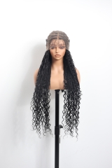 #1B Boho Knotless Braids Goddess Lace Front Wig Pre-Braided Hair Wholesale Price