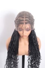 #1B Boho Knotless Braids Goddess Lace Front Wig Pre-Braided Hair Wholesale Price