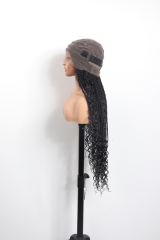 #1B Boho Knotless Braids Goddess Lace Front Wig Pre-Braided Hair Wholesale Price