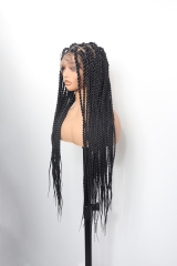 #1B Knotless Braids Goddess Lace Front Wig Pre-Braided Hair Wholesale Price