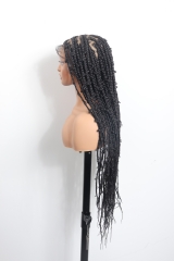 #1B Knotless Braids Goddess Lace Front Wig Pre-Braided Hair Wholesale Price