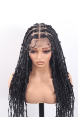 #1B Knotless Braids Goddess Lace Front Wig Pre-Braided Hair Wholesale Price