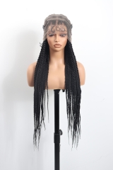 #1B Knotless Braids Goddess Lace Front Wig Pre-Braided Hair Wholesale Price